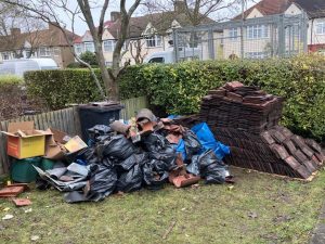 Builders Rubbish Awaiting Removal In West Wickham