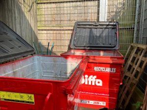 Clean commercial waste area after black bag collection service completed at Central Park, Dartford