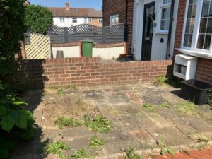Clean property after rubbish removal Eltham SE9 - cleared patio area Morston Gardens