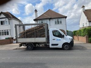 Fully loaded Junk Guy truck on Crichton Road Carshalton SM5 after successful rubbish collection