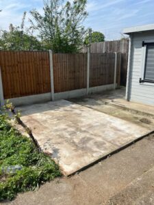 Clean cleared concrete area after successful bulky waste collection showing completed service results
