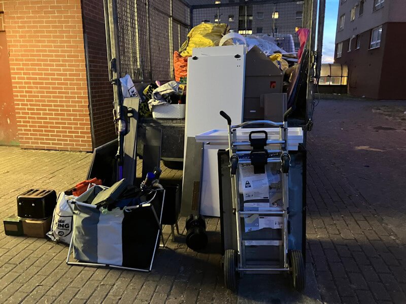 Bulky item collection in Tilbury RM18 showing kitchen appliances and white goods removal service