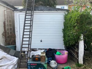 Garage removal project in Upminster RM14 showing professional demolition and clearance service