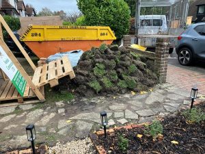 Complete garden transformation showing before and after garden clearance in Pembury, Kent TN2