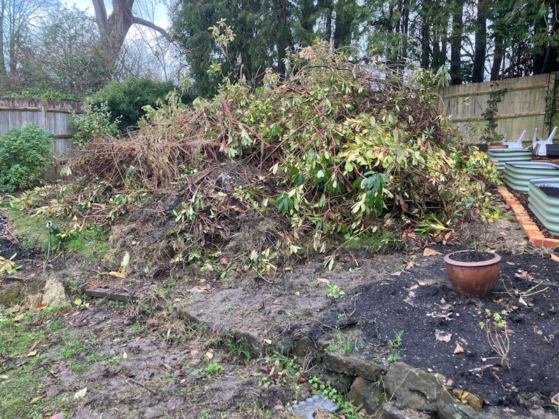 Old garden furniture and items being removed during clearance service in Pembury, Kent TN2
