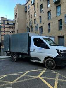 Junk Guy® rubbish removal truck parked at residential estate — bulky waste collection Elephant and Castle SE1