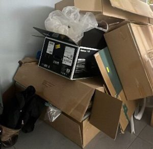 Cardboard boxes and packaging waste collected for rubbish removal in Tonbridge